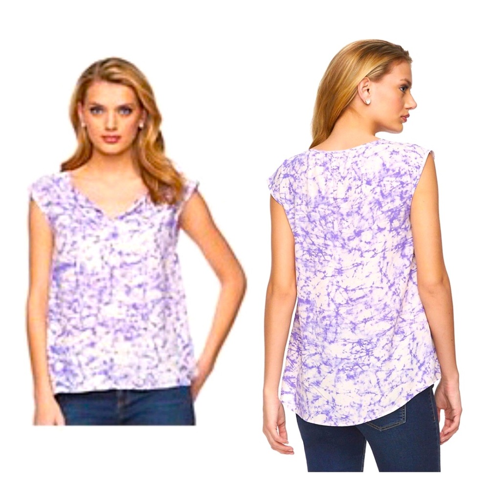NEW JUICY COUTURE Tie-Dye Peasant Top Blouse Shirt Small Women’s